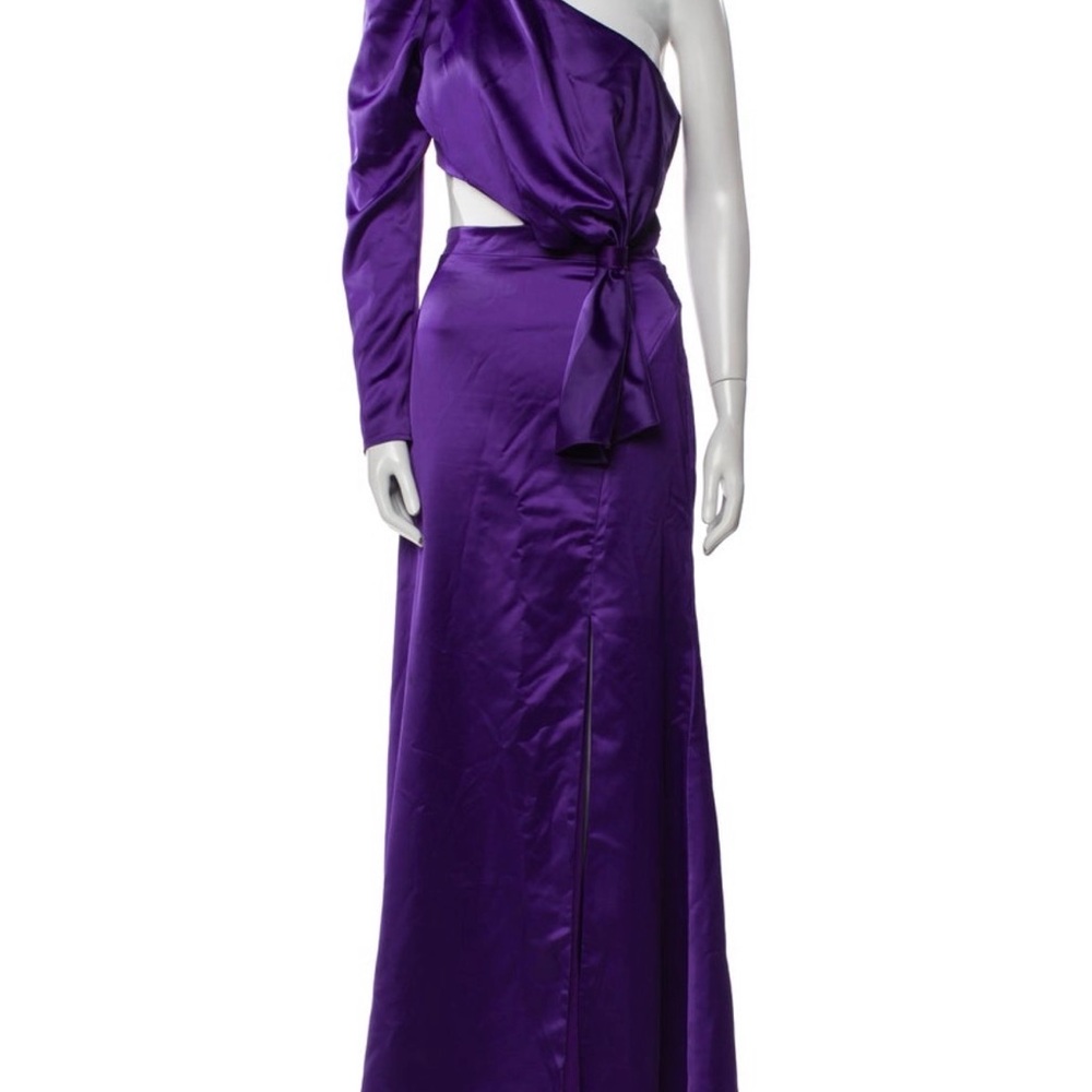 Mac Duggal One-Shoulder Purple Gown